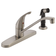 Peerless Faucets Core Single Handle Kitchen Faucet with Black Side Spray
