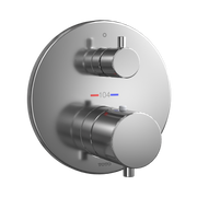 Toto Round Thermostatic Mixing Valve With Two-Way Diverter Shower Trim, Polished Chrome