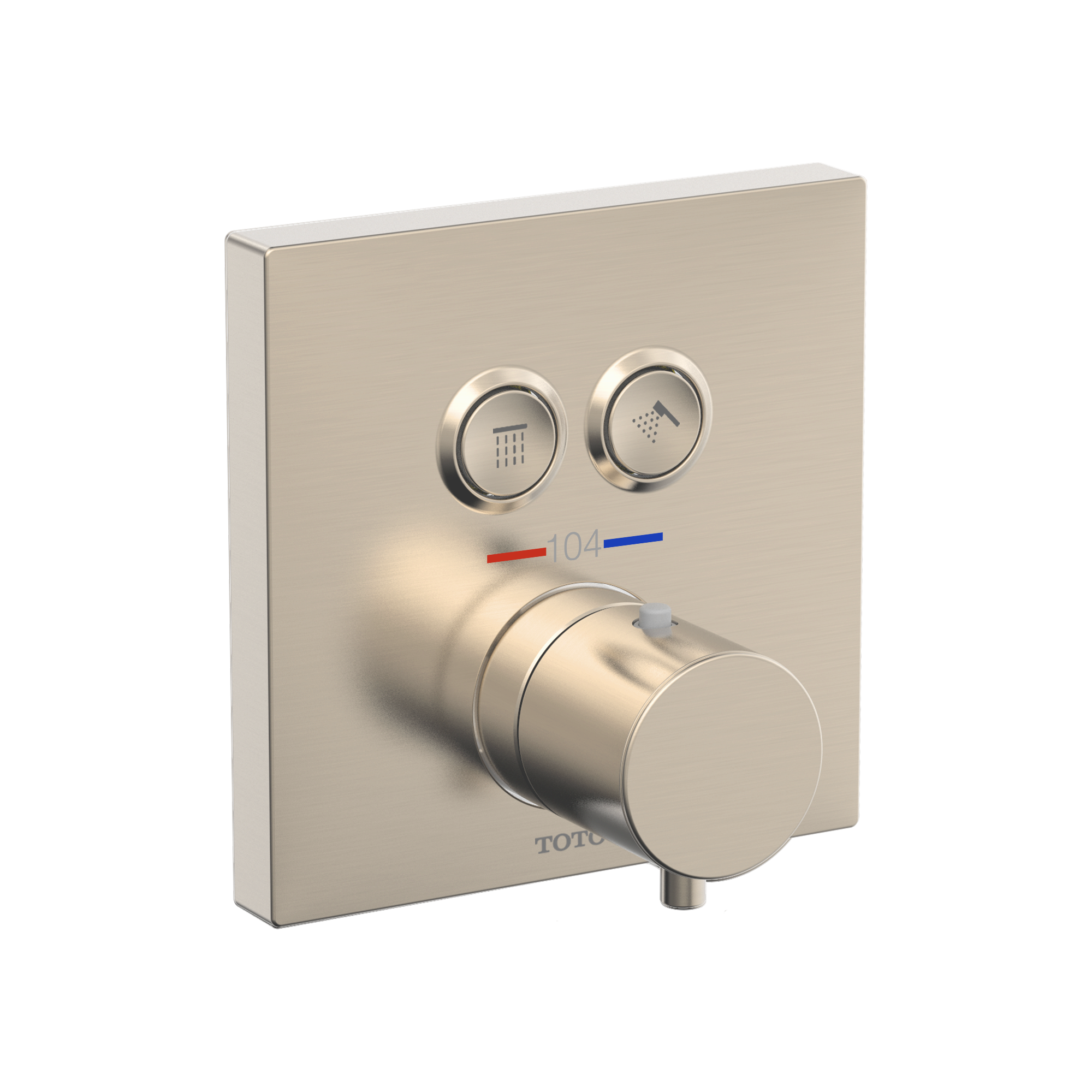 Toto Square Thermostatic Mixing Valve with 2-Function Shower Trim, Brushed Nickel - TBV02406U#BN