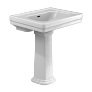 Toto Promenade Pedestal Rectangular 27-1/2" x 22-1/4" Bathroom Sink and Shroud for Single Hole Faucets in Cotton White