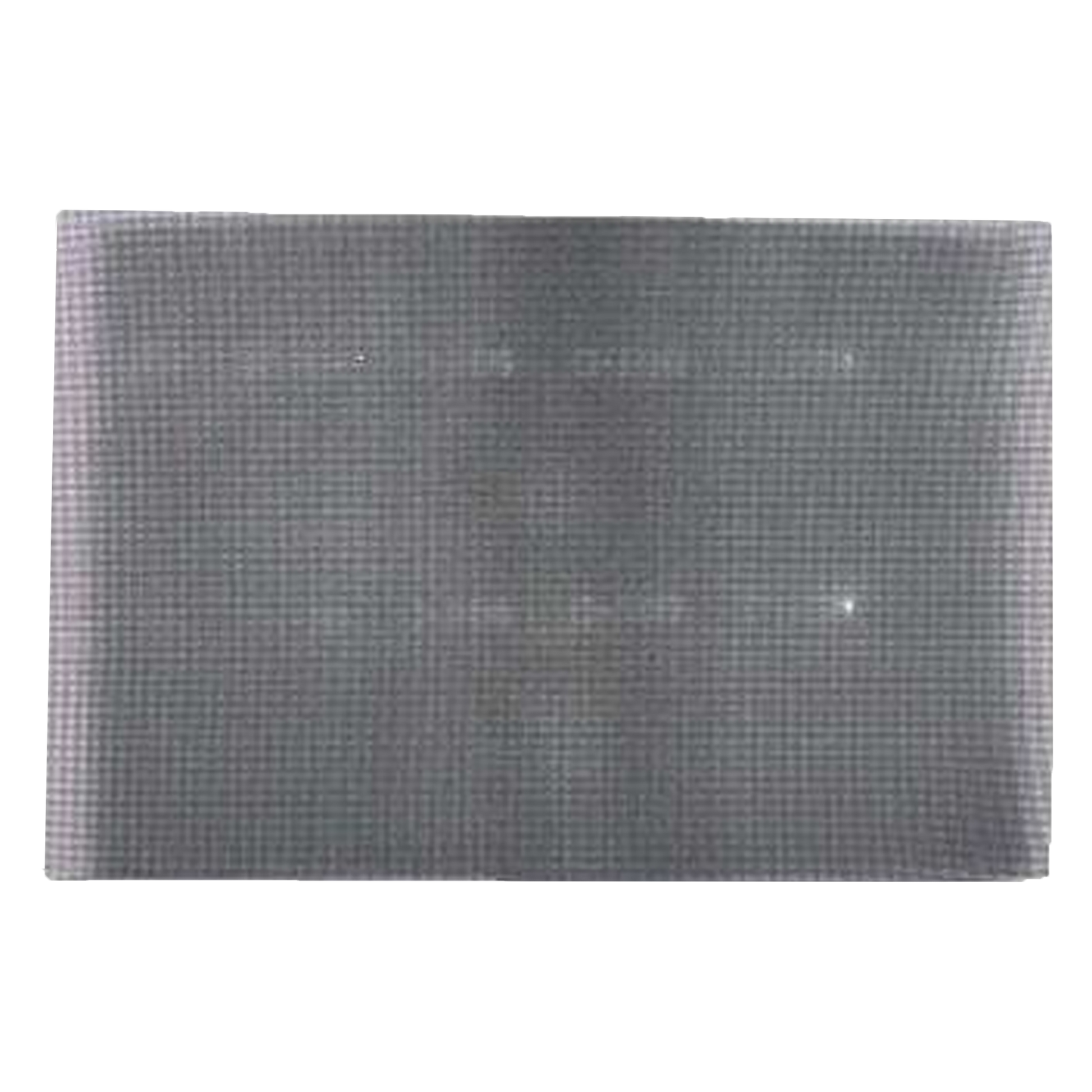 Gray rectangular sanding screen with fine mesh texture, 12 by 18 inches.