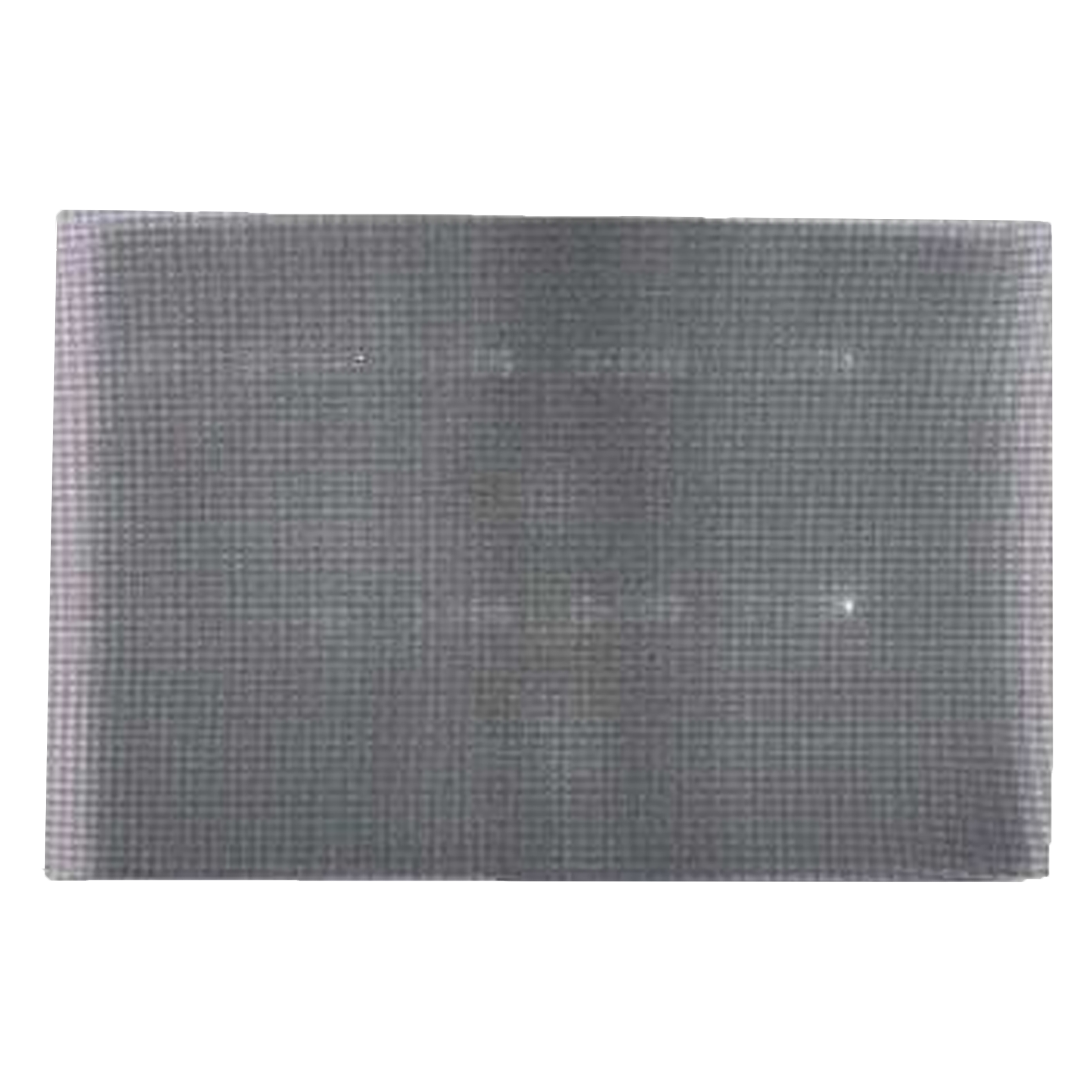 Gray rectangular sanding screen with fine mesh texture, 12 by 18 inches.