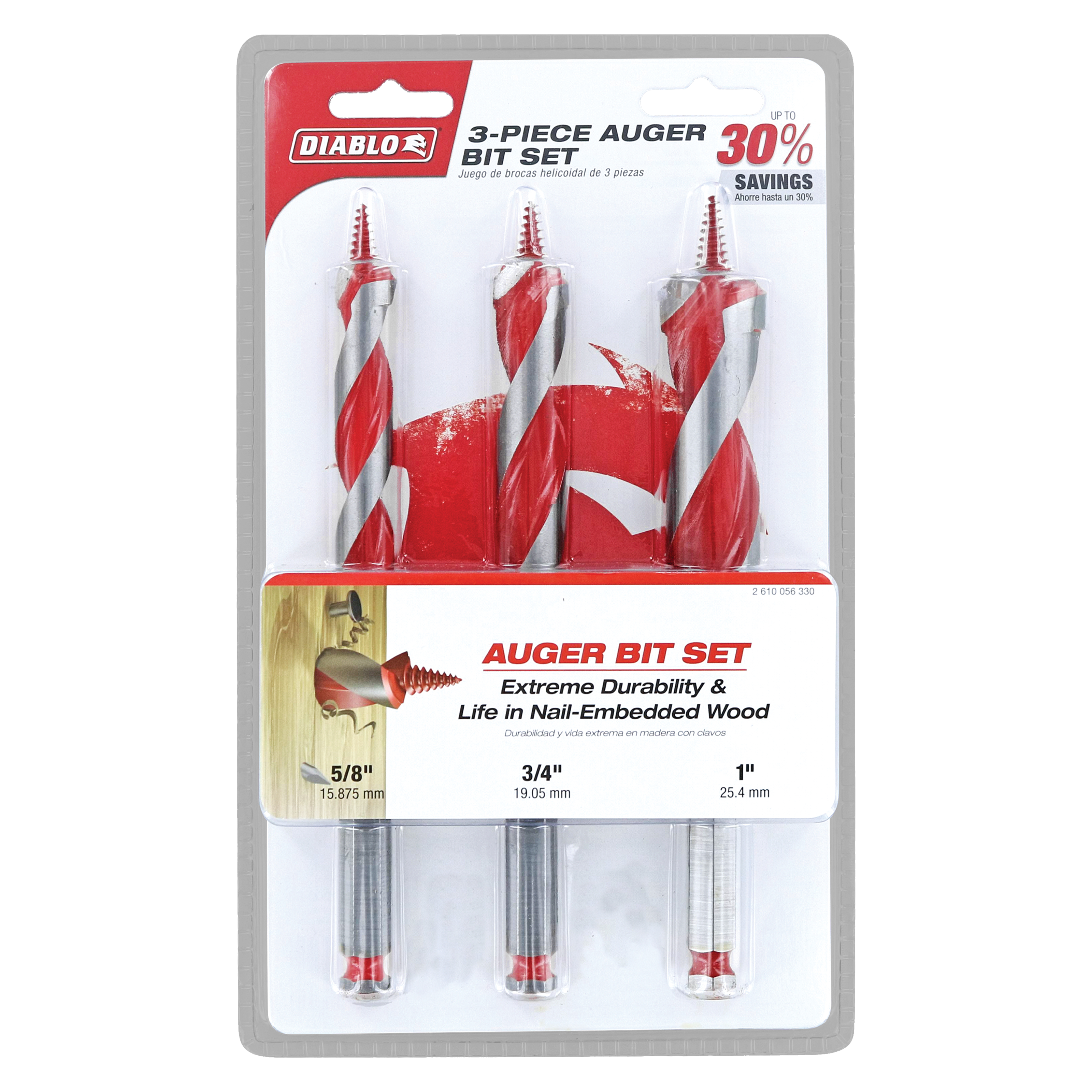 Diablo DAG1900-S3 3 pc Auger Bit Set (3-Piece)
