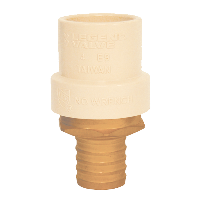 Legend Valve 1" PEX x CPVC No Lead Adapter in Forged Brass - 302-425NL