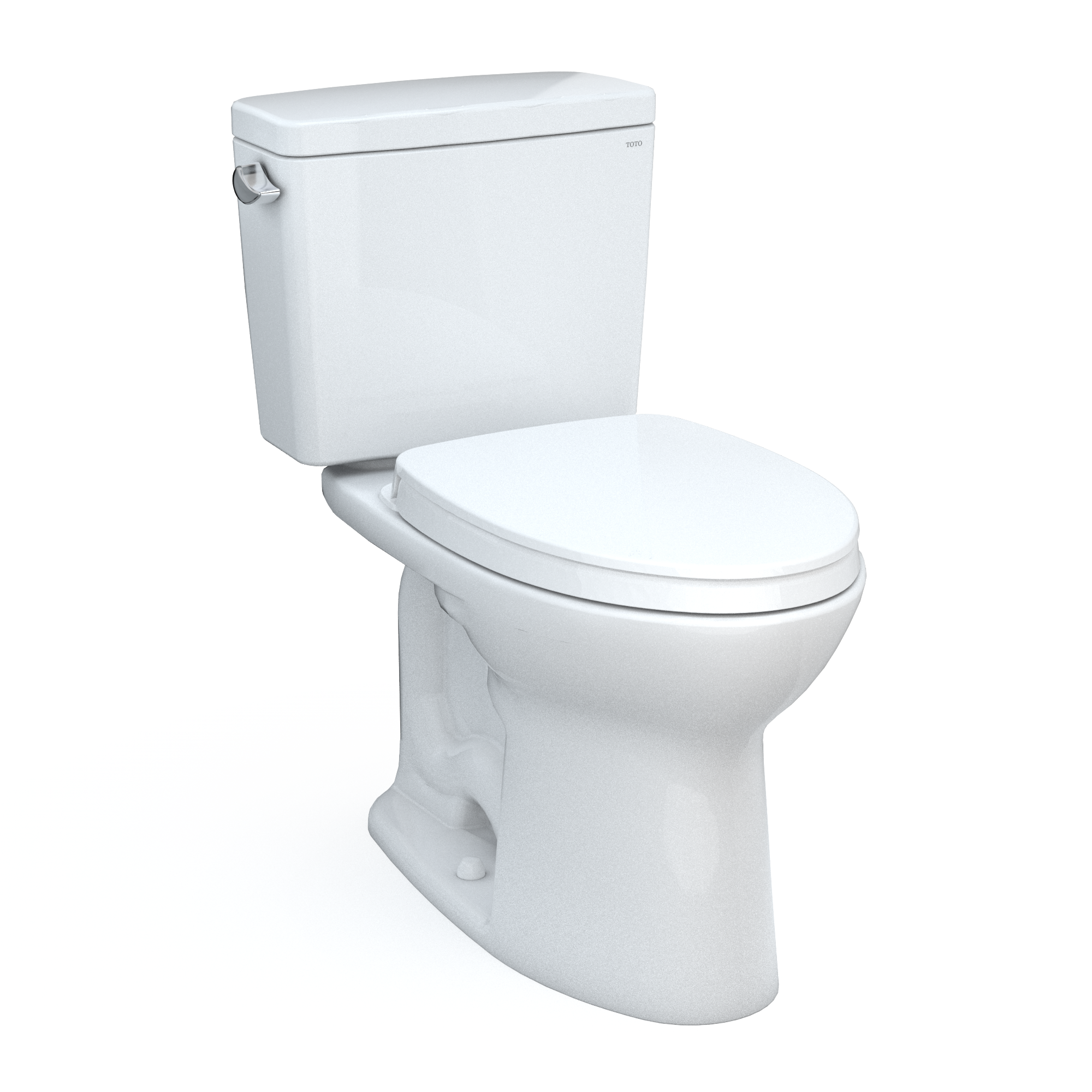 Toto Drake Two Piece Elongated Tornado Flush Universal Height Toilet with CEFIONTECT 1.6 GPF in Cotton White