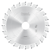 Freud 125mm conical scoring saw blade with carbide teeth and central mounting hole.