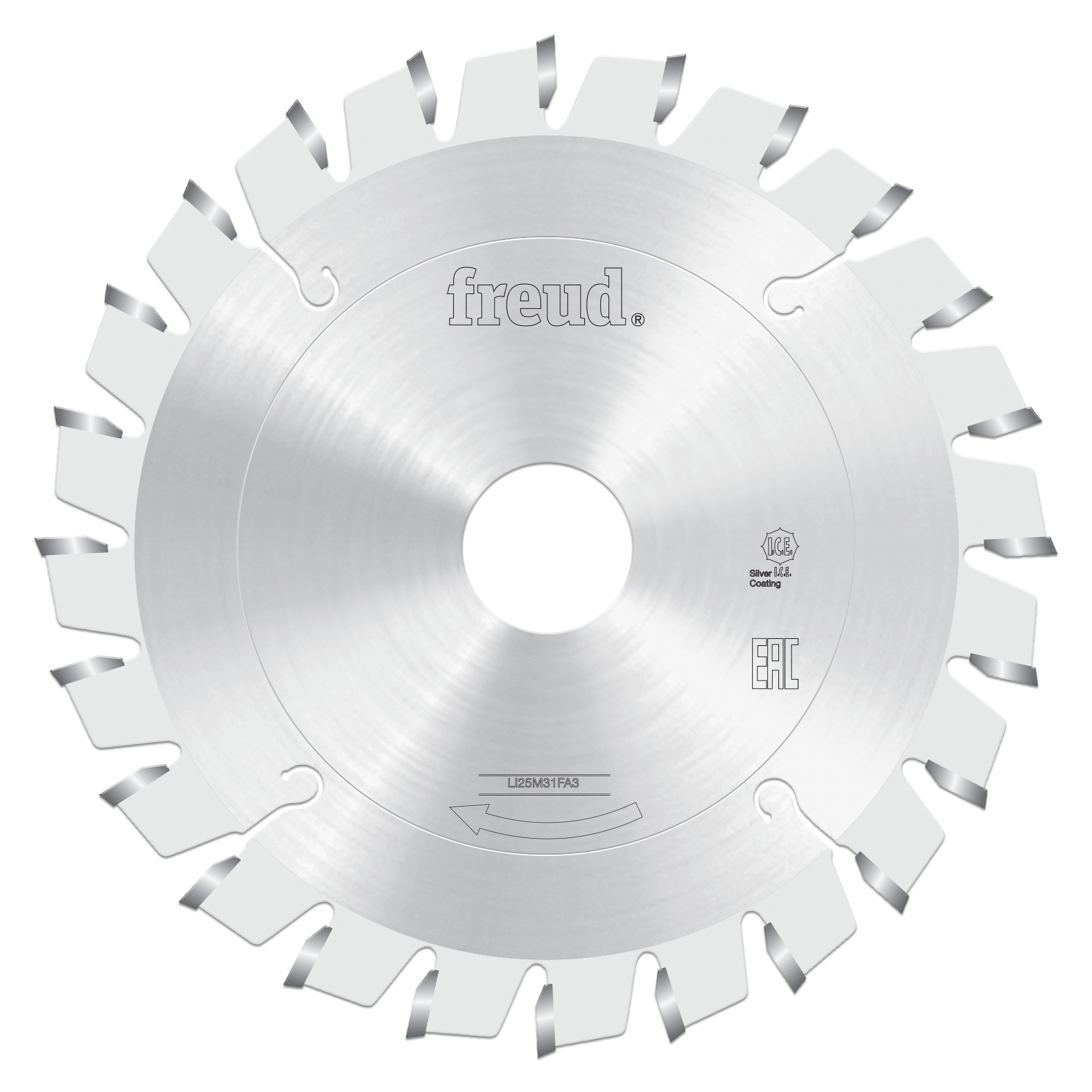 Freud 125mm conical scoring saw blade with carbide teeth and central mounting hole.