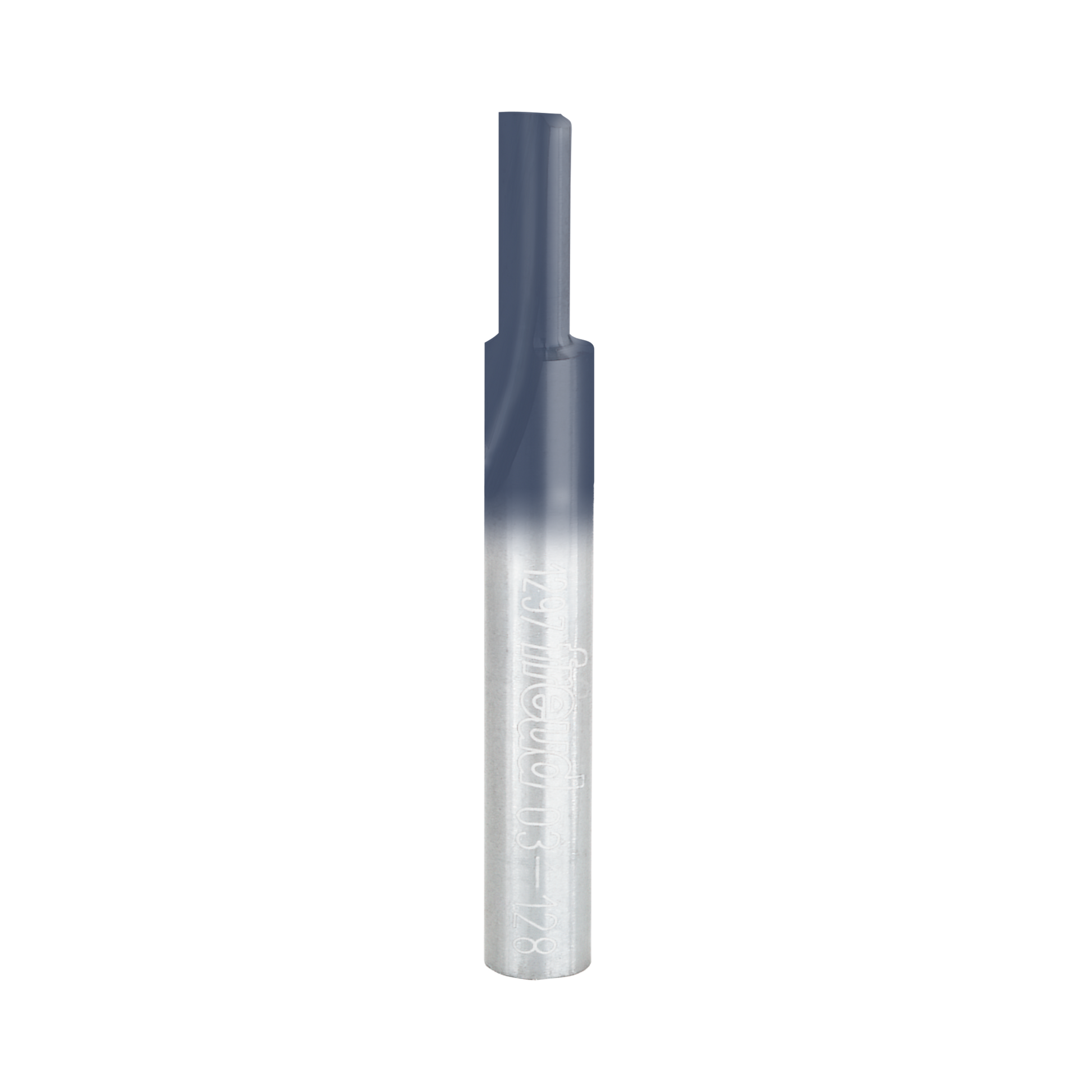 Freud 3/16" diameter single flute straight router bit with gray and silver finish.