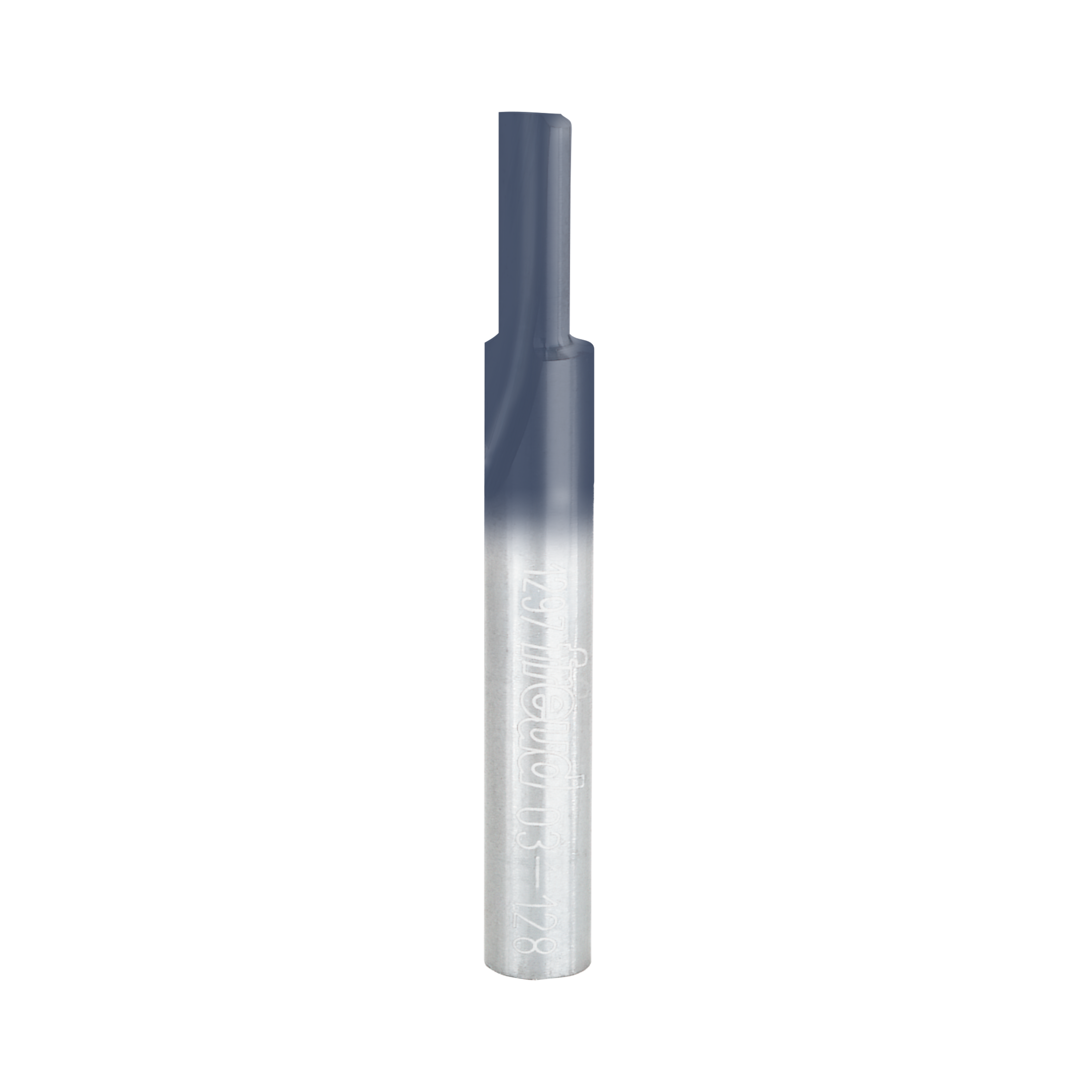 Freud 3/16" diameter single flute straight router bit with gray and silver finish.