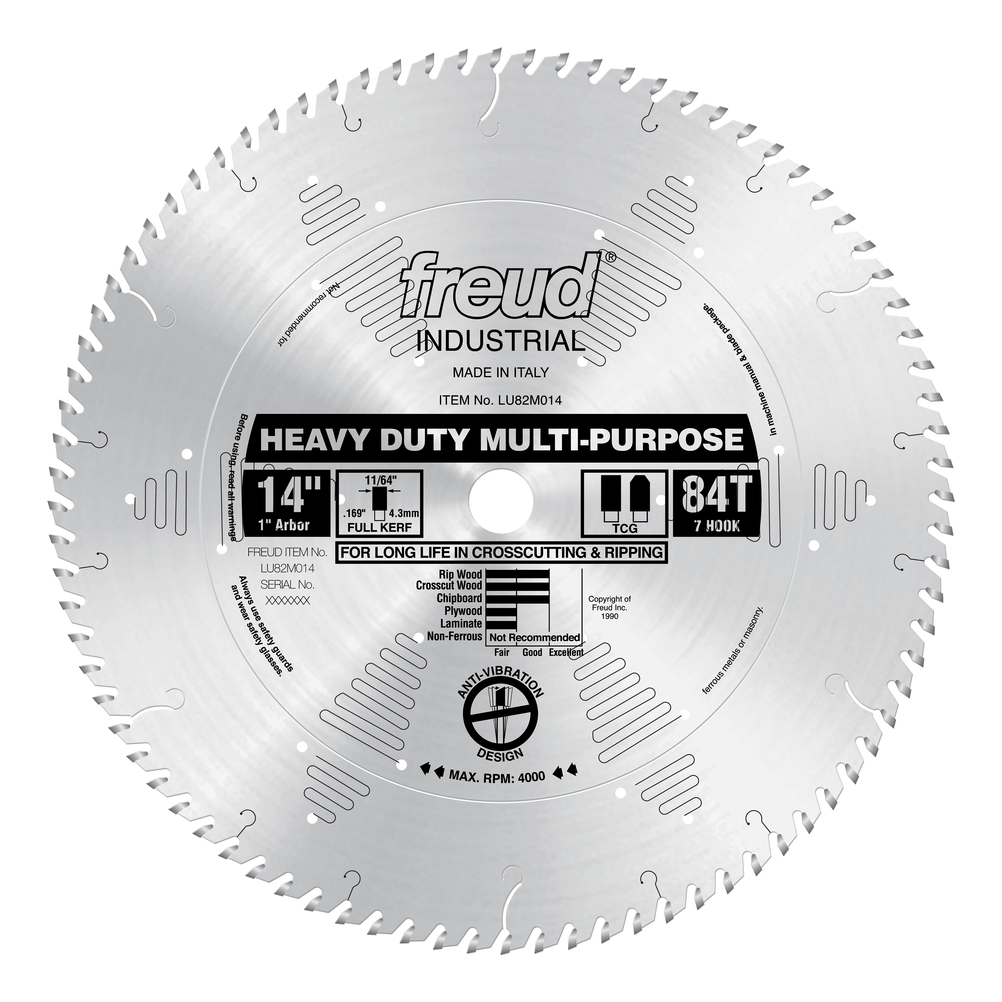 Freud LU82M014 14" Heavy Duty Multi-Purpose Blade