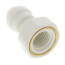 White plastic connector with 1/4" OD tube fitting and 1/4" NPTF female thread port.