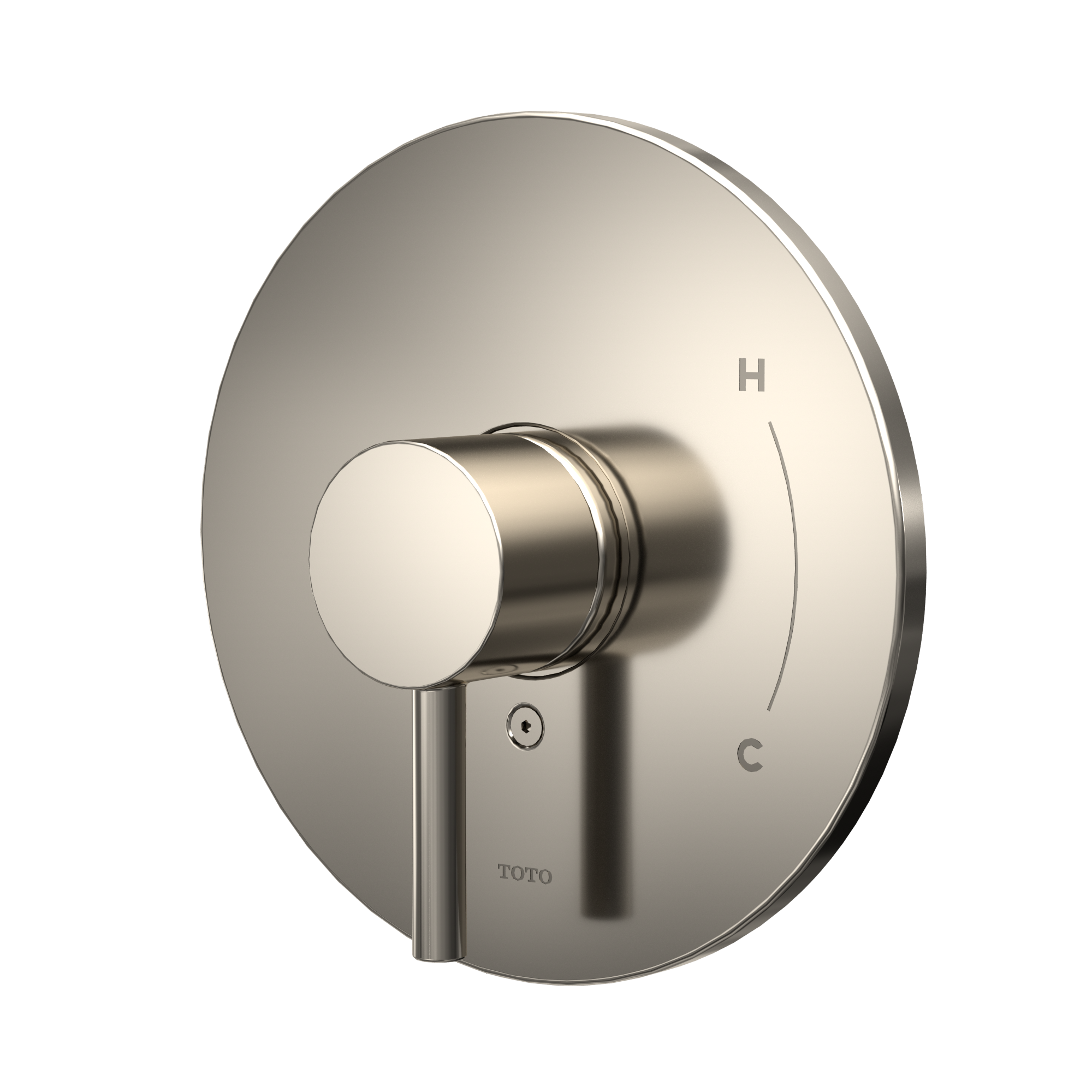 Toto Round Pressure Balance Valve Shower Trim, Polished Nickel