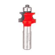 Steel router bit with red body and ball bearing guide, marked Freud 80-122 on shaft.