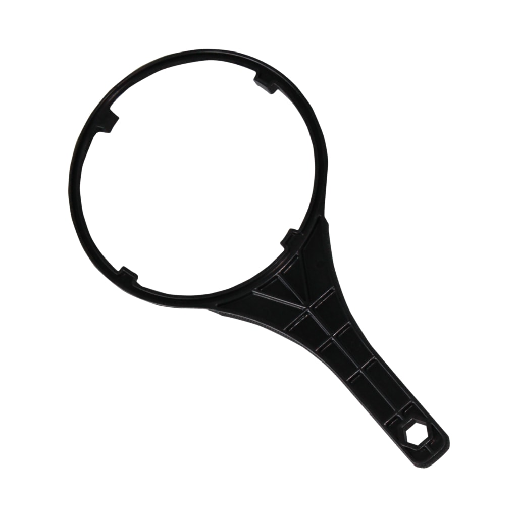 Black filter housing wrench with circular opening and textured grip handle for 3/4-inch filter systems.