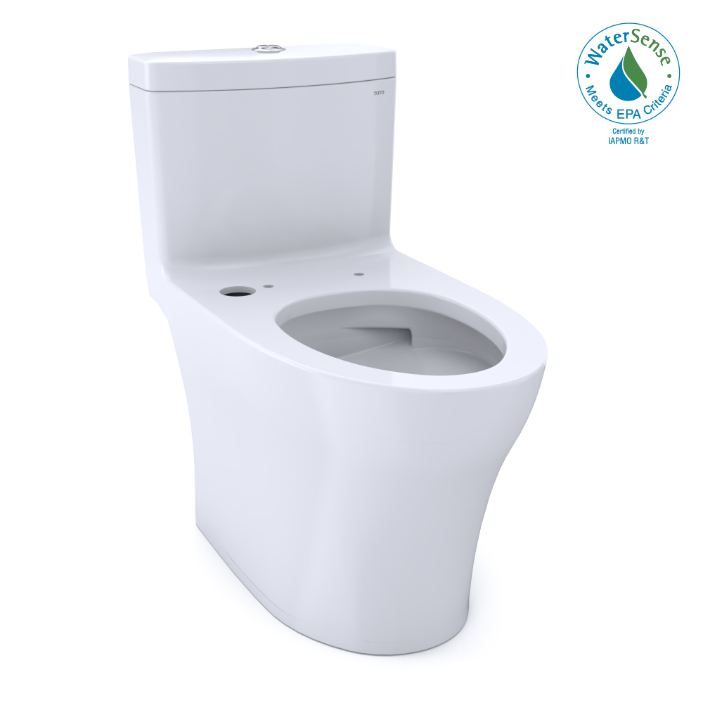 Toto Aquia IV One Piece Elongated Auto Flush Washlet+ Ready Universal Height Toilet with CEFIONTECT Dual Flush 0.9 and 1.28 GPF Less Seat in Cotton White
