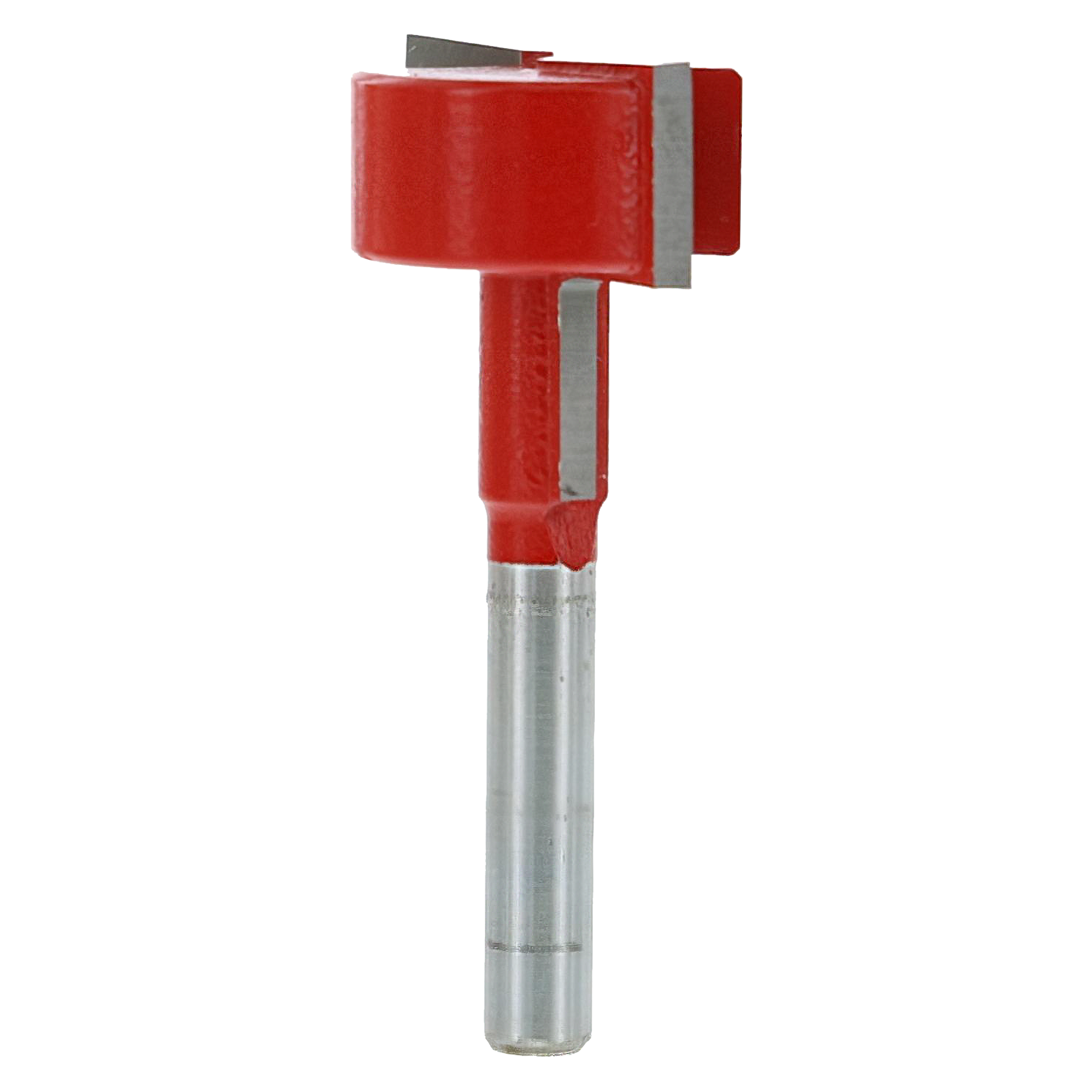 Red and silver T-slotting cutter bit with cylindrical shank and slot-cutting head.