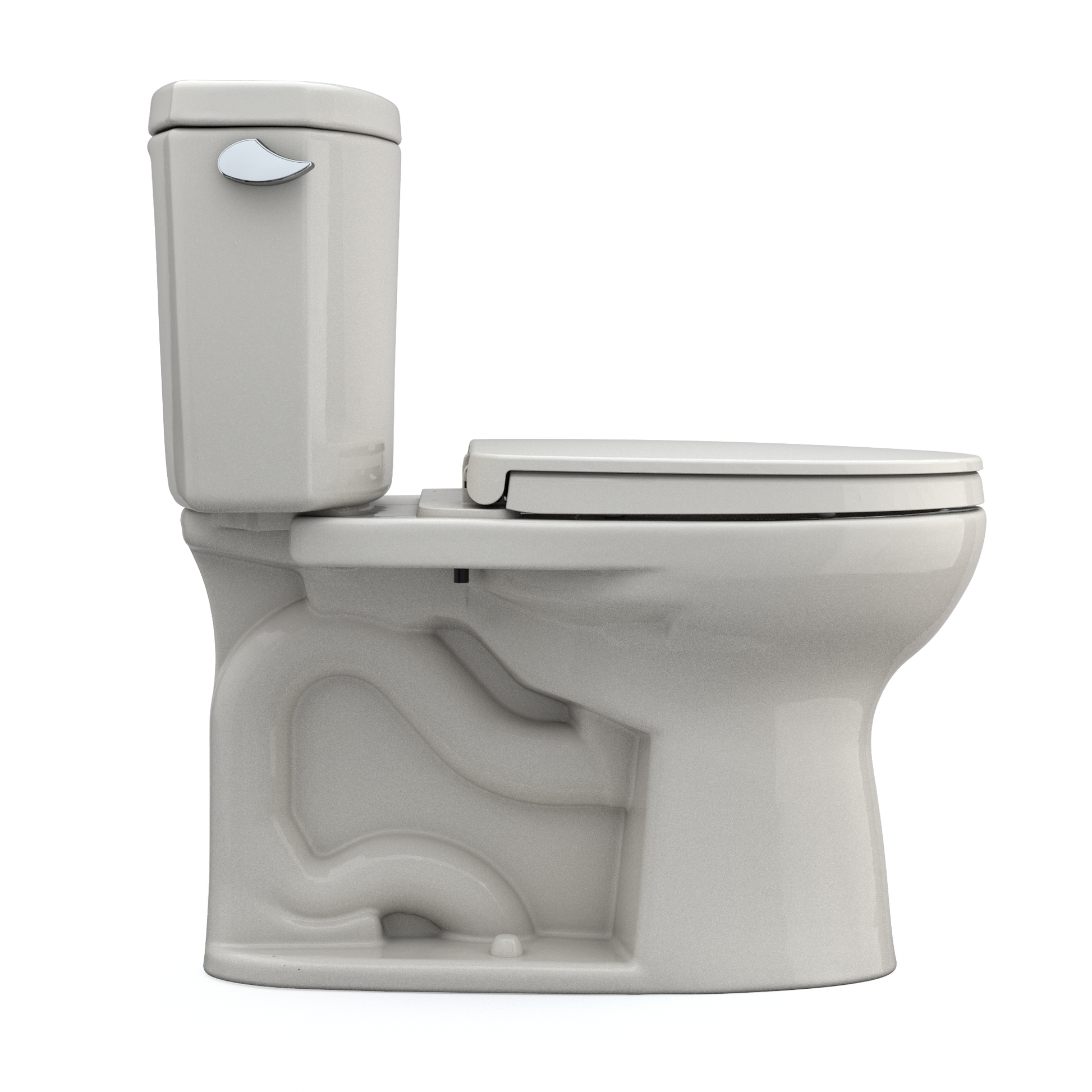 Sedona Beige two-piece elongated toilet with soft-close seat and separate tank.
