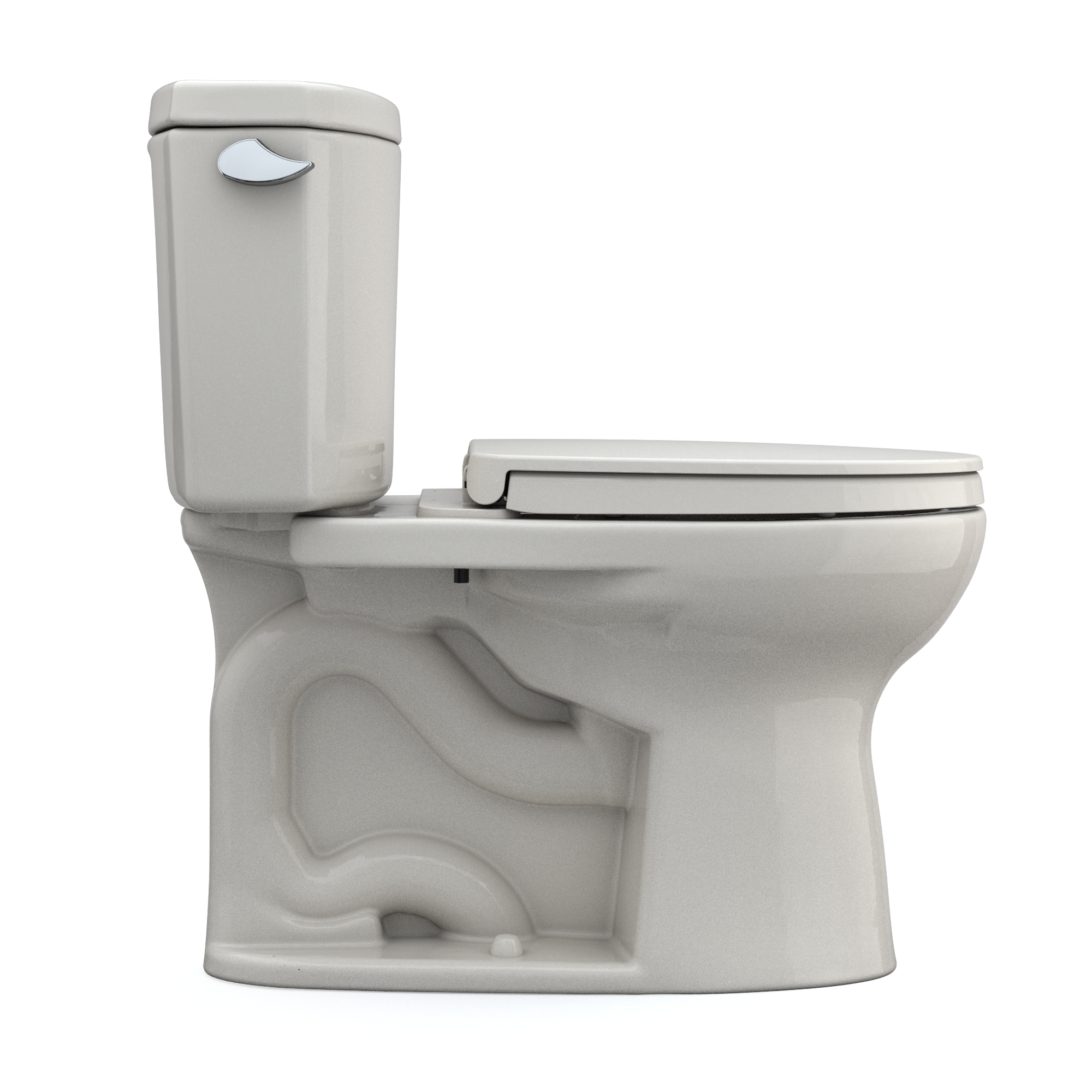 Sedona Beige two-piece elongated toilet with soft-close seat and separate tank.