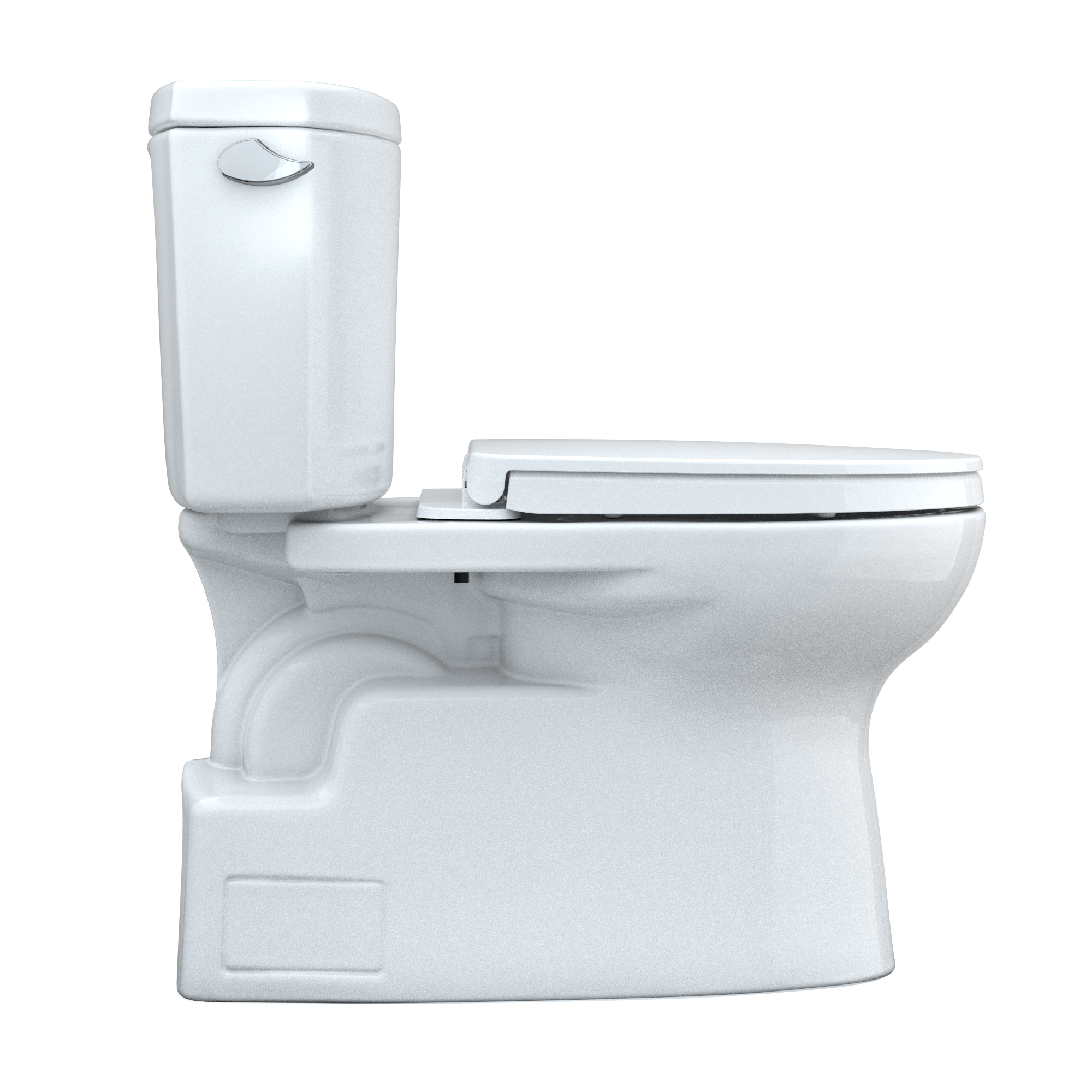 Toto Vespin II Two Piece Elongated Auto Flush Washlet+ Ready Universal Height Toilet with CEFIONTECT 1.28 GPF with SS124 SoftClose Seat in Cotton White