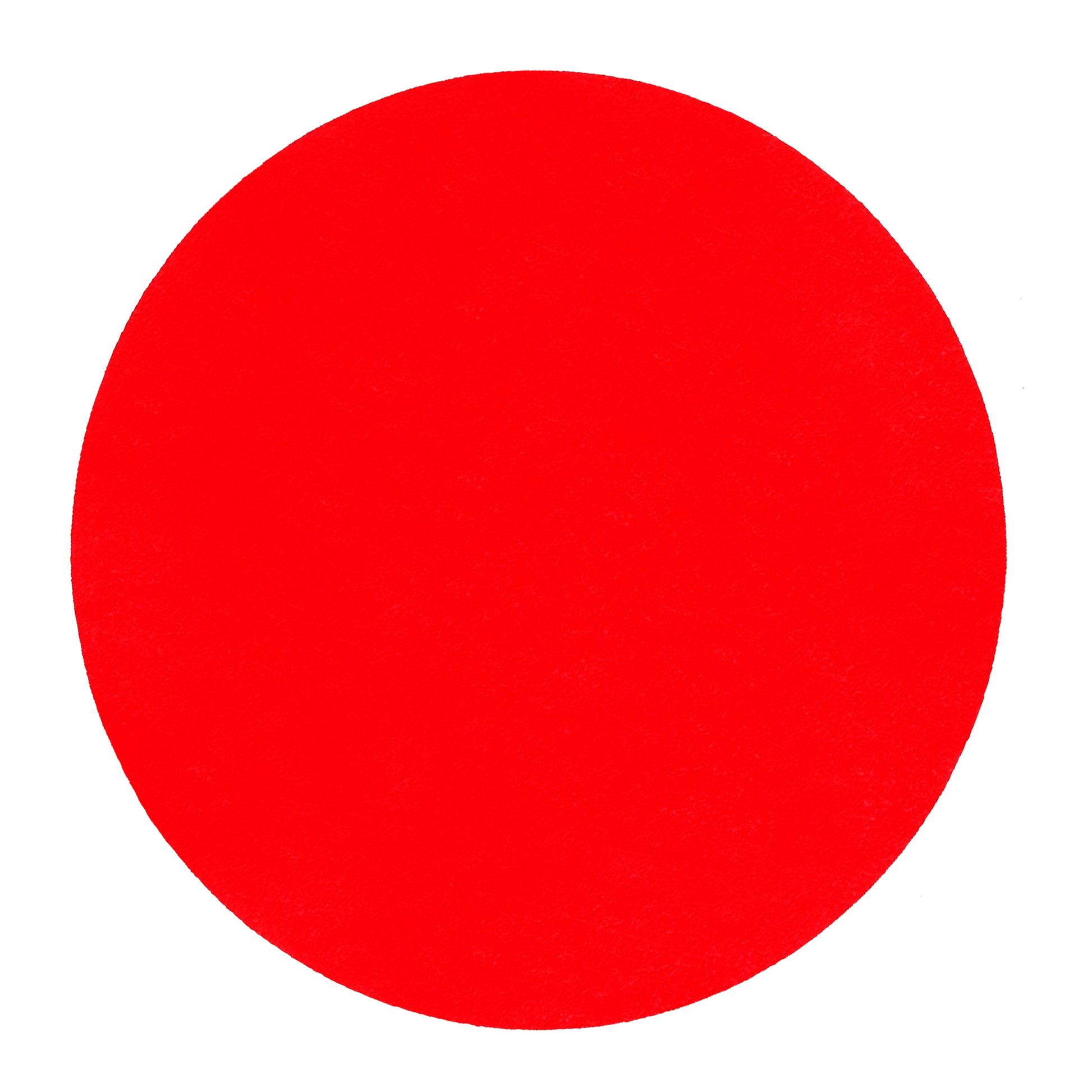 Red circular sanding disc with adhesive backing for random orbital sanders.