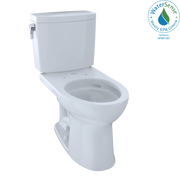 Toto Drake II Two Piece Elongated Universal Height Toilet with CEFIONTECT 1.0 GPF Less Seat in Cotton White