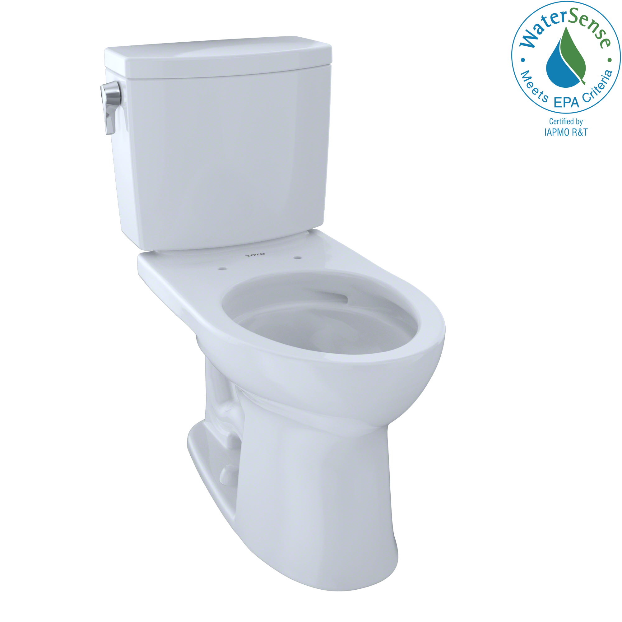 Toto Drake II Two Piece Elongated Universal Height Toilet with CEFIONTECT 1.0 GPF Less Seat in Cotton White