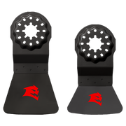 Two black oscillating scraper blades with Starlock attachment heads and red Diablo branding on handles.