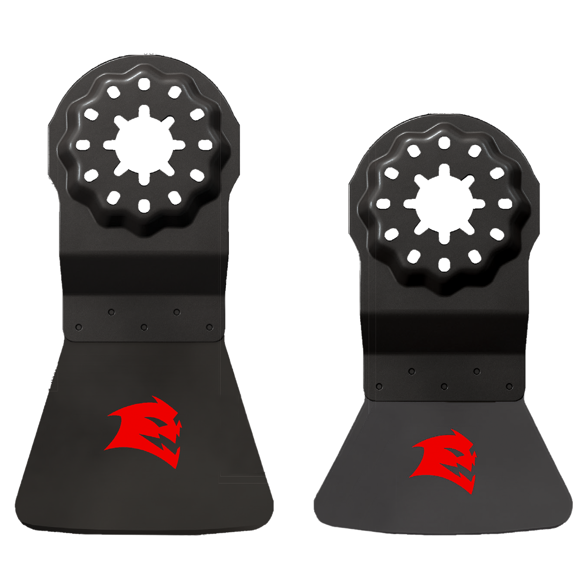 Two black oscillating scraper blades with Starlock attachment heads and red Diablo branding on handles.