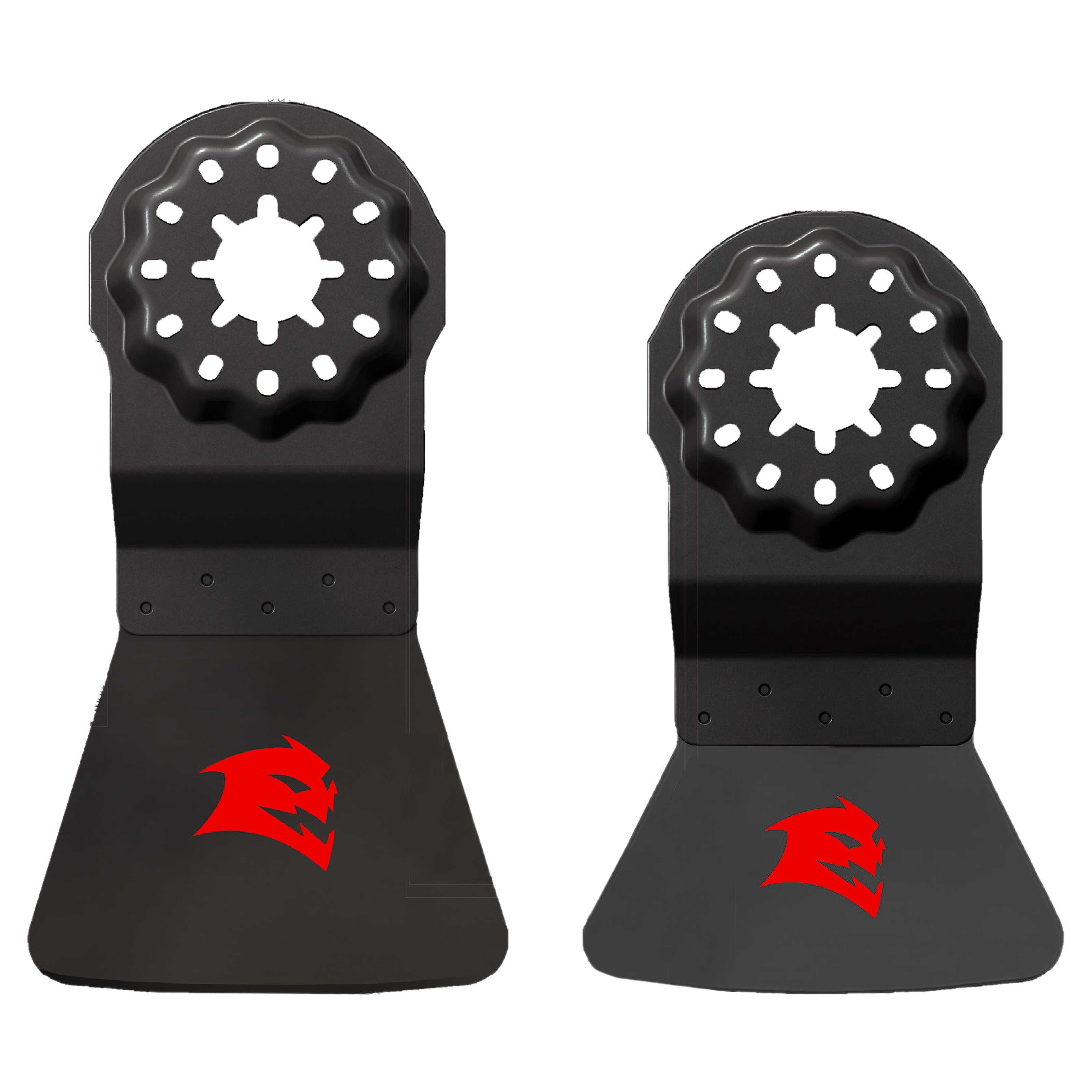 Two black oscillating scraper blades with Starlock attachment heads and red Diablo branding on handles.