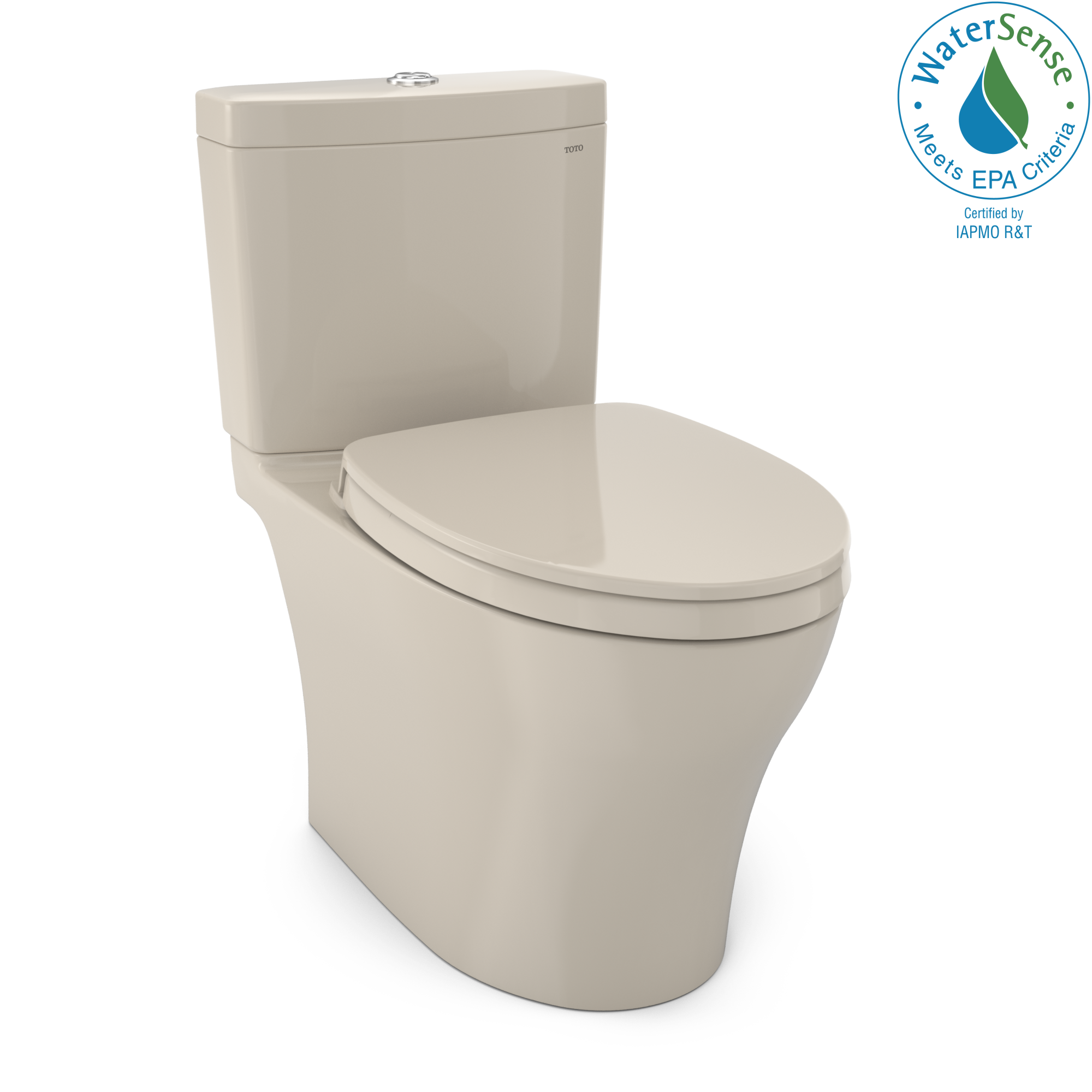 Toto Aquia IV Two Piece Elongated Auto Flush Washlet+ Ready Toilet with CEFIONTECT Dual Flush 0.9 and 1.28 GPF with SS124 SoftClose Seat in Bone