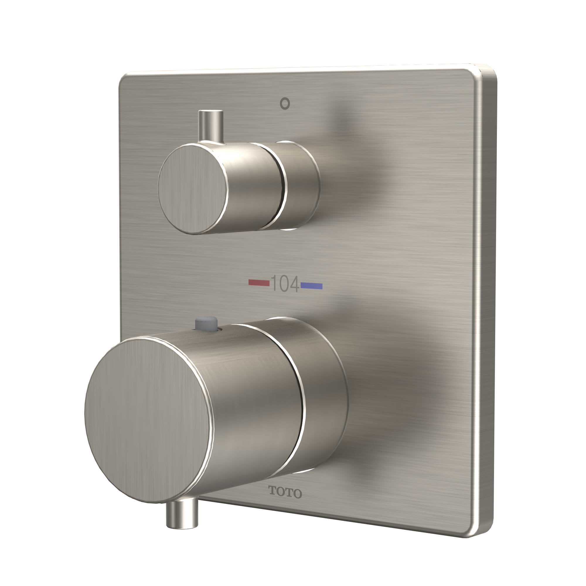 Toto Square Thermostatic Mixing Valve with Two-Way Diverter Shower Trim, Brushed Nickel - TBV02404U#BN