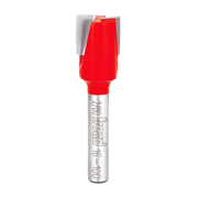 Red and silver mortising bit with 1/2" diameter cutting head and cylindrical shank labeled Freud.