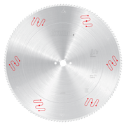 Freud 550mm circular saw blade with silver coating and red temperature indicators around the perimeter.