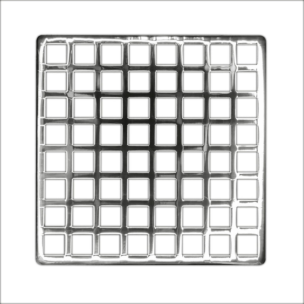 Infinity Drain 5" x 5" QS 5 PS Center Drain Decorative Cover: Polished Stainless