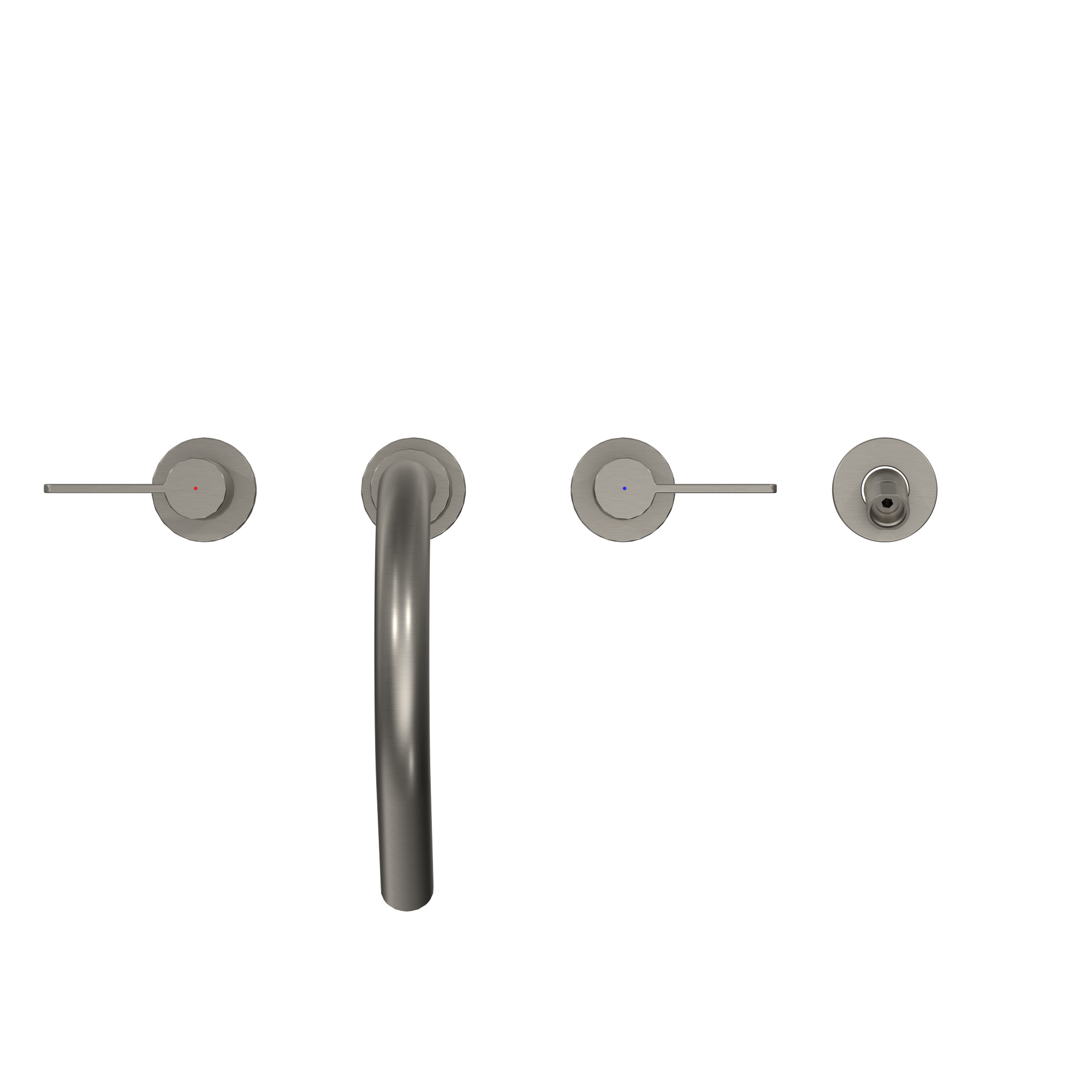 Toto GF Two Lever Handle Deck-Mount Roman Tub Filler Trim With Handshower, Brushed Nickel