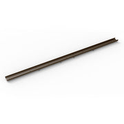 Oil-rubbed bronze linear drain frame with open-ended tile insert design, 36 inches long.
