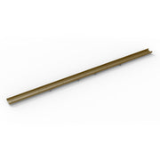 Satin bronze linear tile insert frame with open ended channel design and mounting holes.