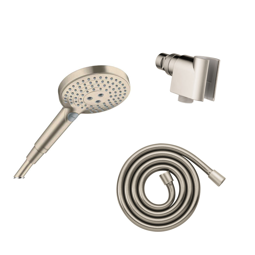 Hansgrohe 04913820 Raindance Select S Handshower Set 120 3-Jet PowderRain, 2.5 GPM in Brushed Nickel