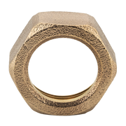 Brass hexagonal radiator nut with 3/4" opening and textured finish.