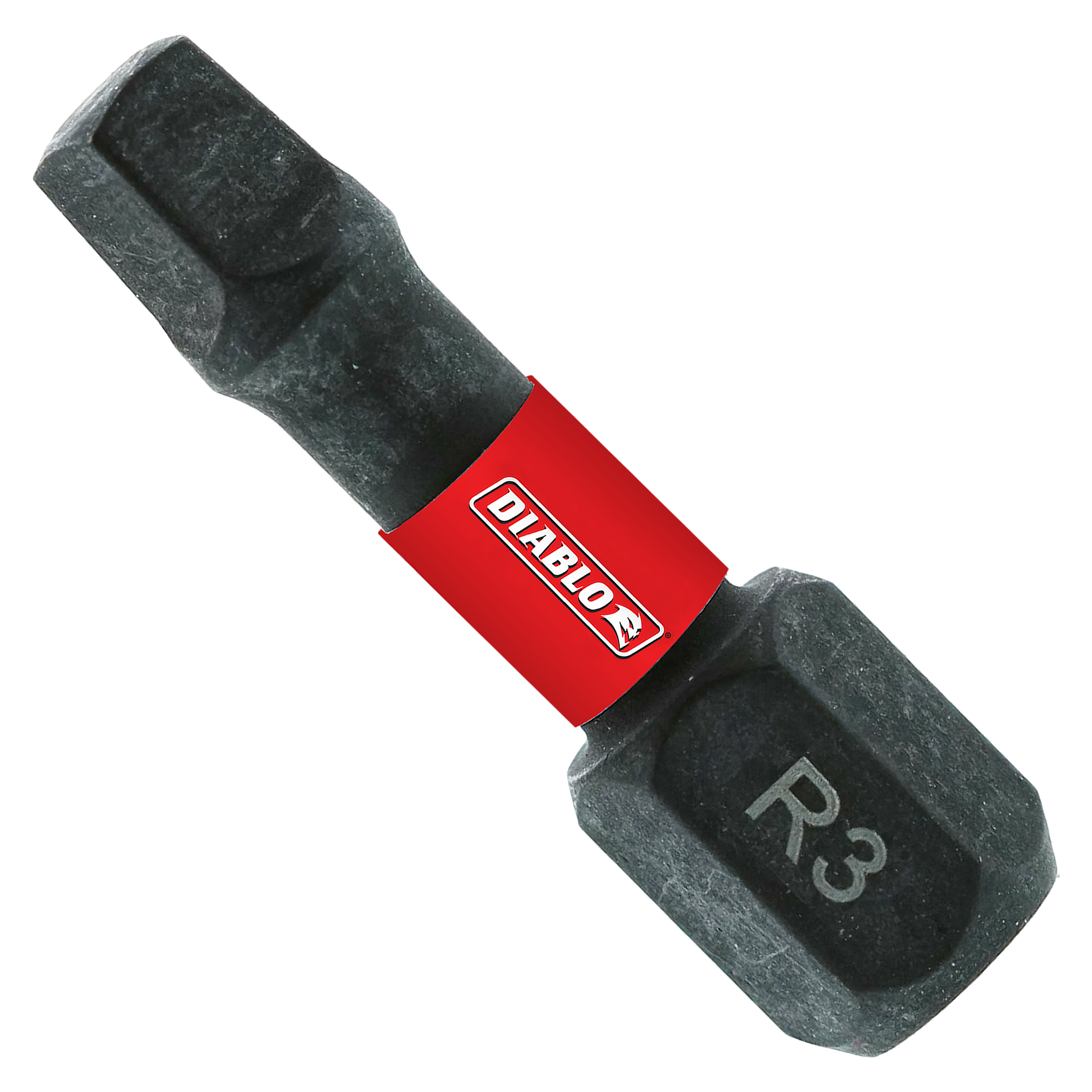 Black #3 square drive bit with red Diablo band and R3 marking on end.