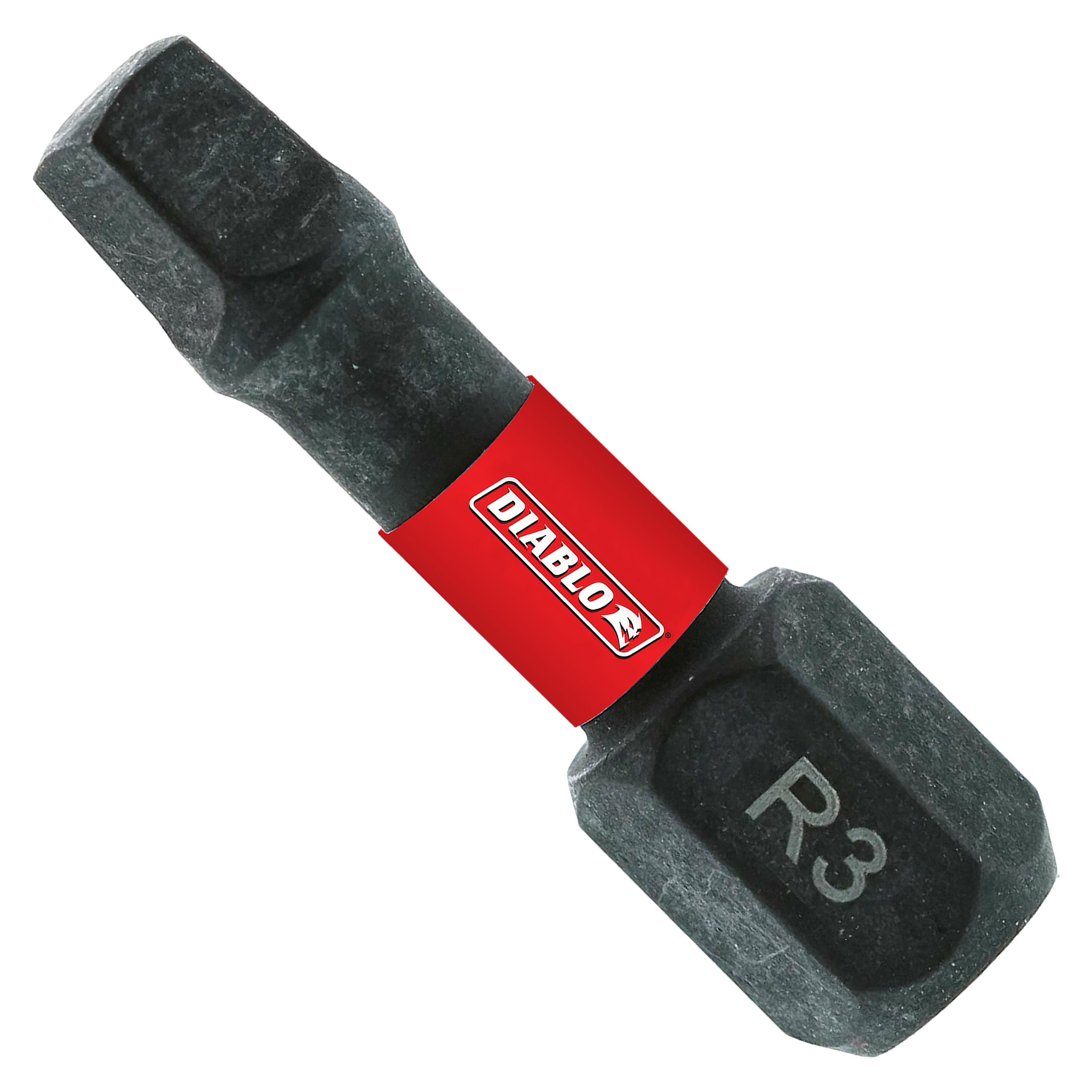 Black #3 square drive bit with red Diablo band and R3 marking on end.