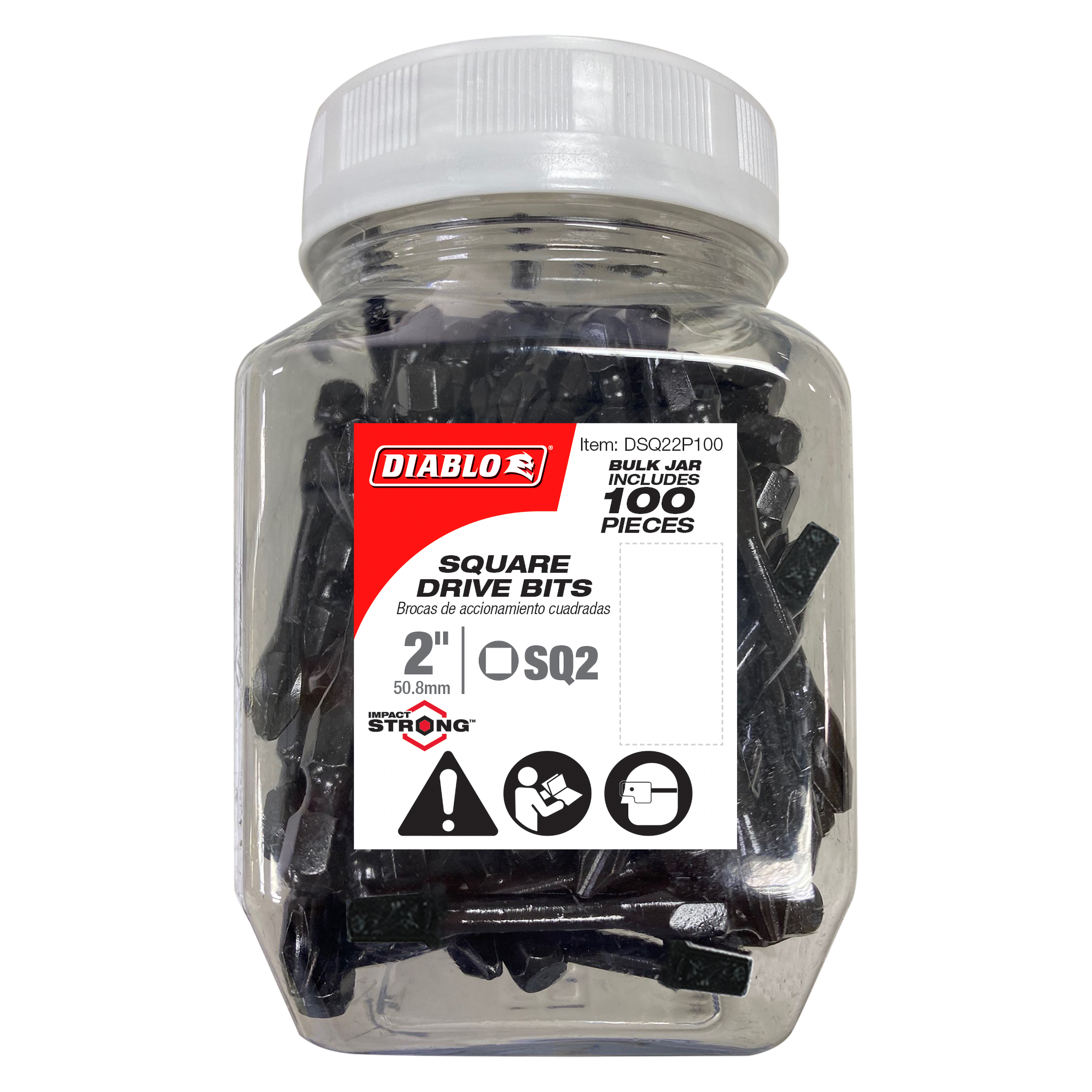 Diablo DSQ22P100 2 in. #2 Square Drive Bits (100-Pack) - 2 Pack