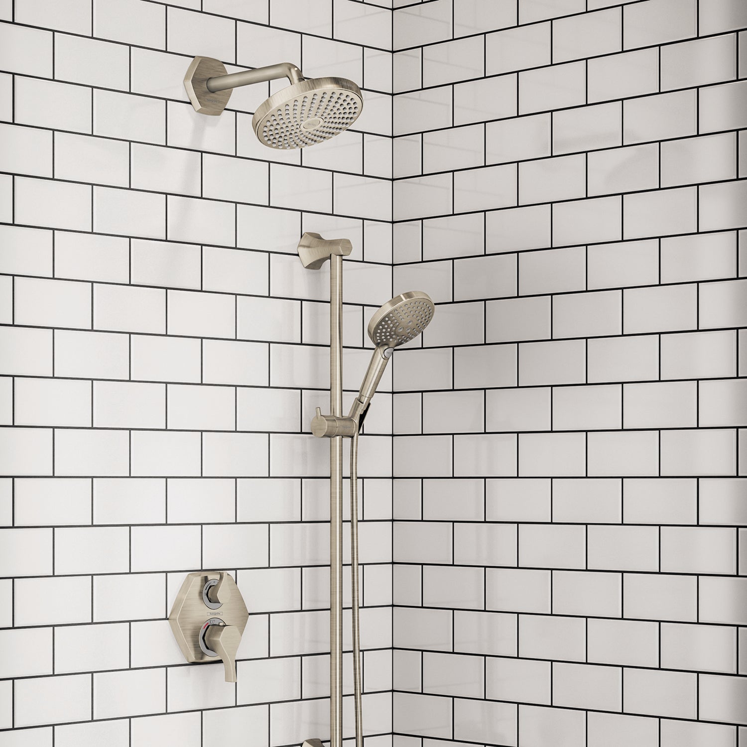 Hansgrohe 04820820 Locarno Thermostatic Trim with Volume Control and Diverter in Brushed Nickel