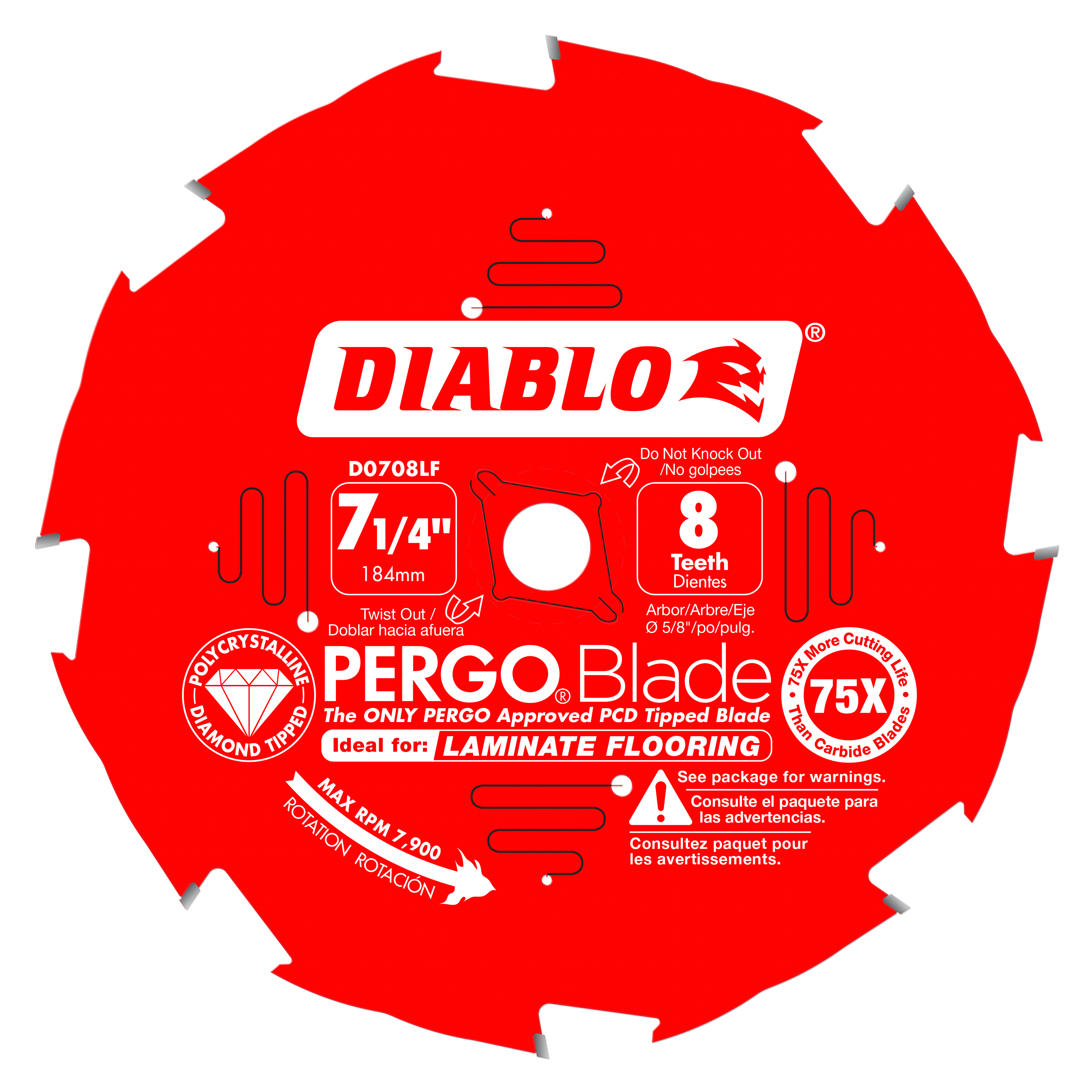 Diablo D0708LF 7-1/4 in. x 8 Tooth (PCD) Laminate Flooring PERGOBlade