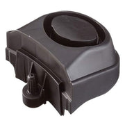 Black plastic utility vacuum foot caster with storage compartment and integrated wheel attachment.