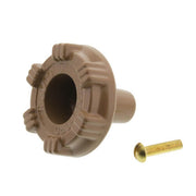 Tan plastic handle coupling with brass screw for Woodford outdoor faucet repair kit.