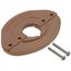 Bronze oversized wall flange kit with mounting bracket for outdoor faucet installation.