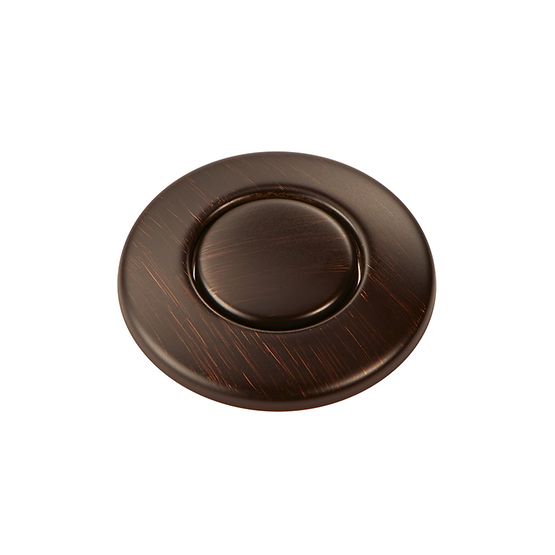 Oil-rubbed bronze round air switch button with circular raised center pad.