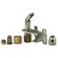 Brass pilot light assembly kit with multiple component pieces arranged in a row.