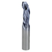 Freud 1/2" diameter single compression router bit with spiral flutes and cylindrical shank.